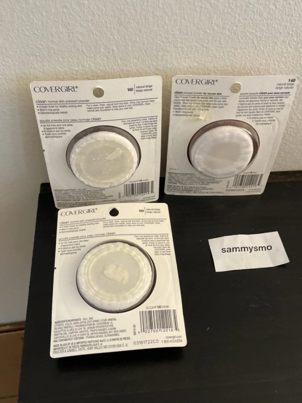 CoverGirl Clean Pressed Powder 140 Natural Beige 0.39 oz.., x3 SEE DESCRIPTION